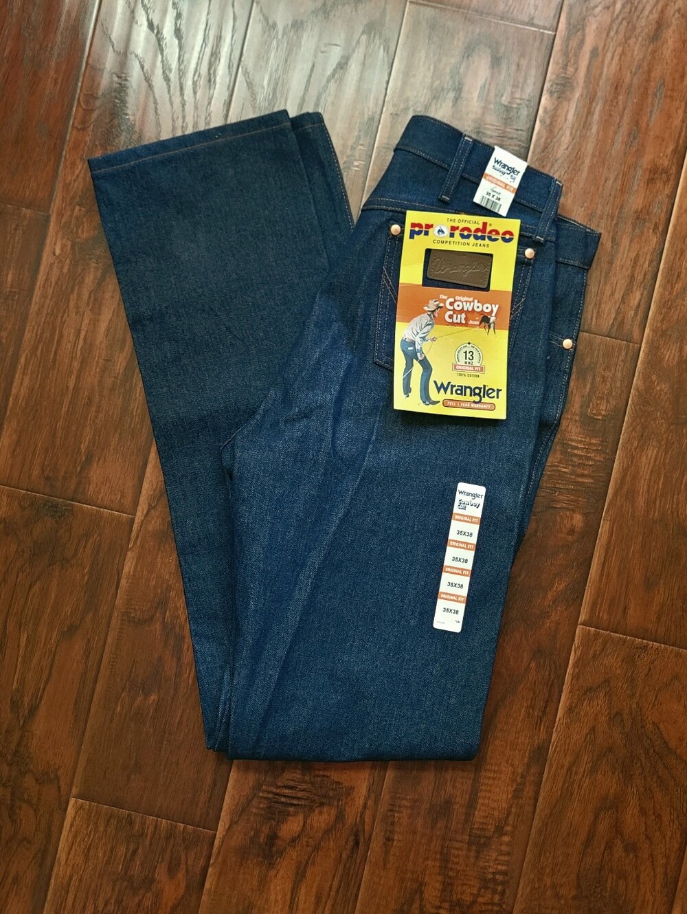 NWT Mens Wrangler 13MWZ Cowboy Cut Jeans 35 X 38 Tall Raw Denim Rare Bootcut